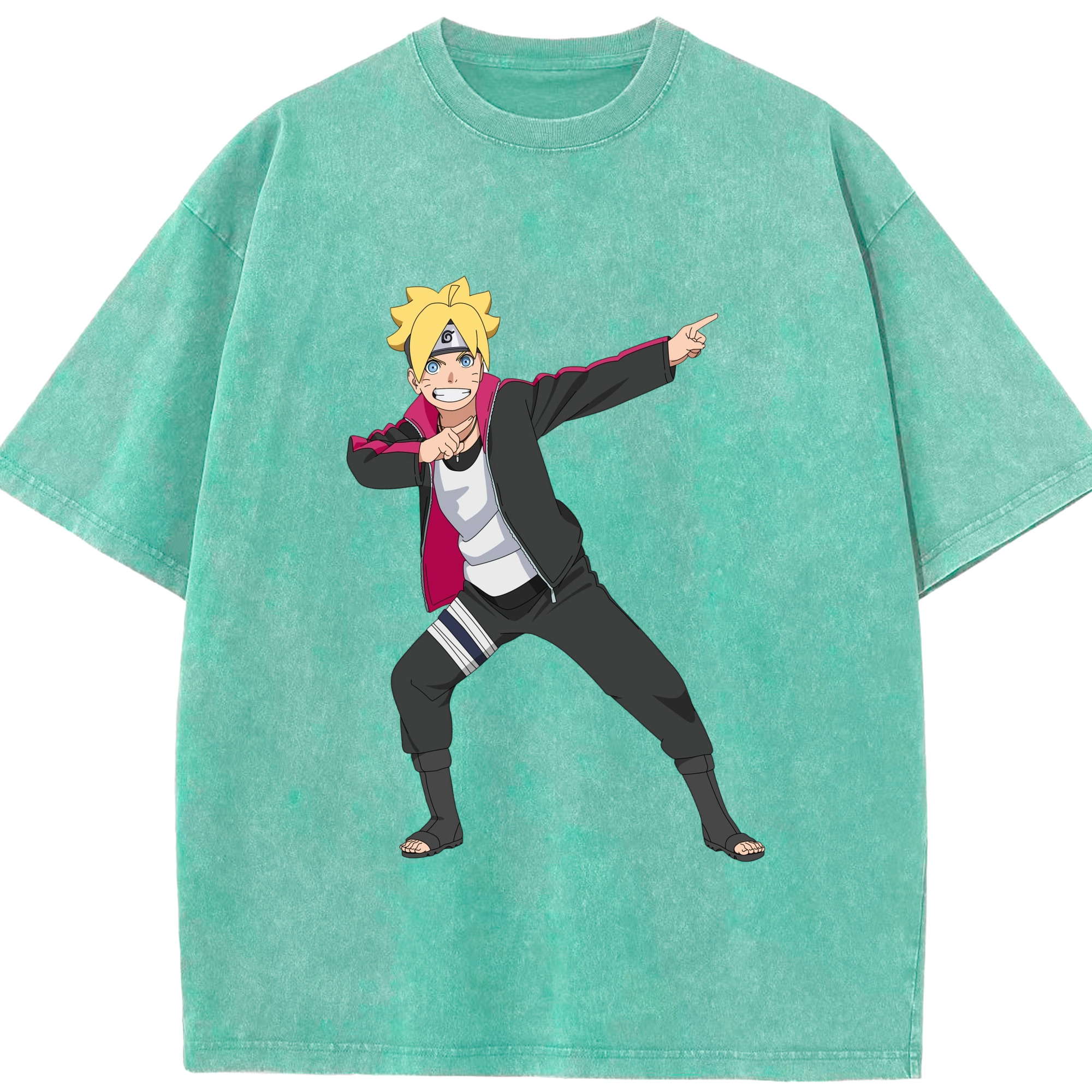 （画像用） NARUTO -ナルト- うずまき ボルト Uzumaki Boruto 綿100% ヴィンテージ風 半袖Tシャツ（フロントプリント）